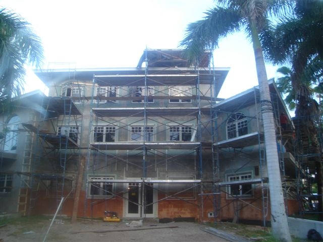 Viva front stucco scaffold - J. F. Smith, Inc.