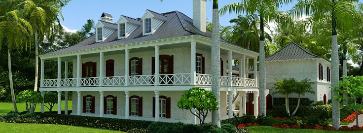 Old Florida style custom homes by J.F. Smith Building Contractors, Lee County FL