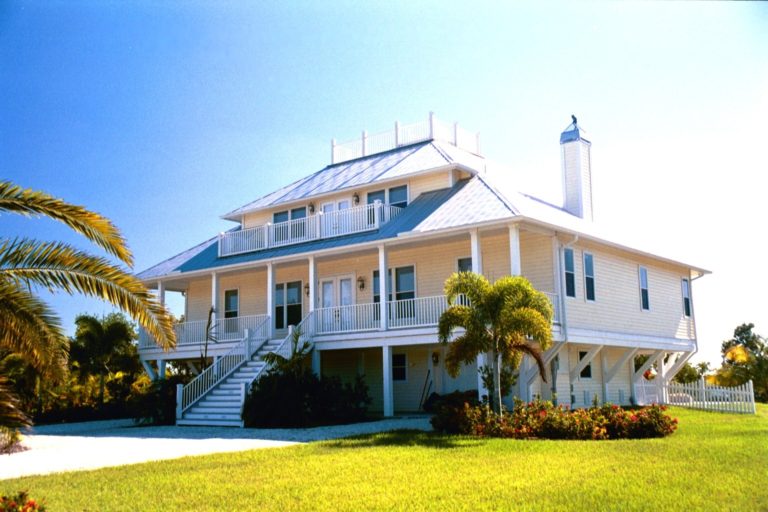 Old Florida style home built by J.F. Smith Building Contractors, Lee County FL