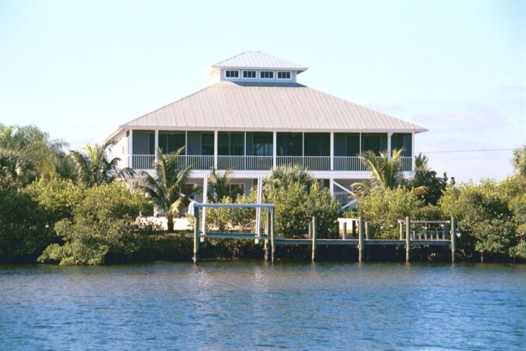 Custom-built riverfront home by J.F. Smith Building Contractors, Lee County FL